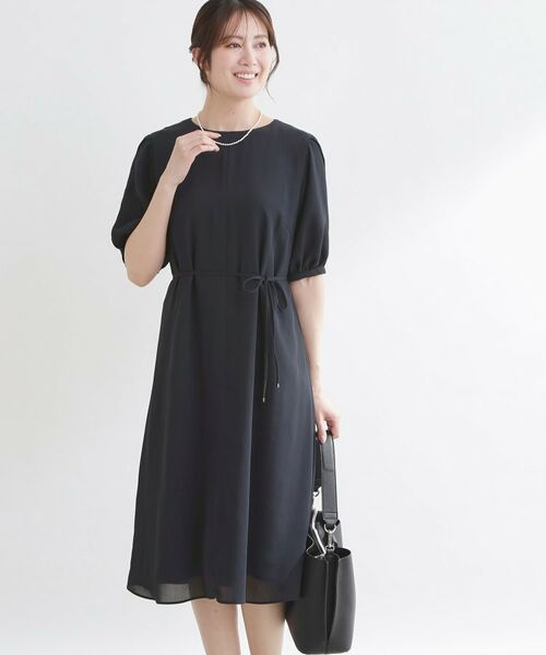 Reflect / リフレクト ミニ丈・ひざ丈ワンピース | シフォンスリーブワンピース（ネイビー(094)）