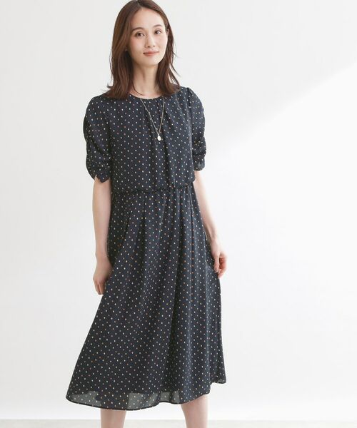 Reflect / リフレクト ミニ丈・ひざ丈ワンピース | 小紋柄ジョーゼットワンピース | 詳細1