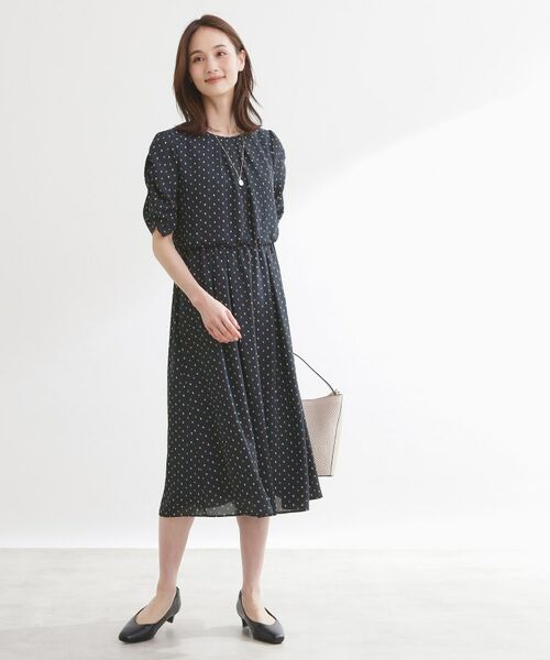 Reflect / リフレクト ミニ丈・ひざ丈ワンピース | 小紋柄ジョーゼットワンピース | 詳細3