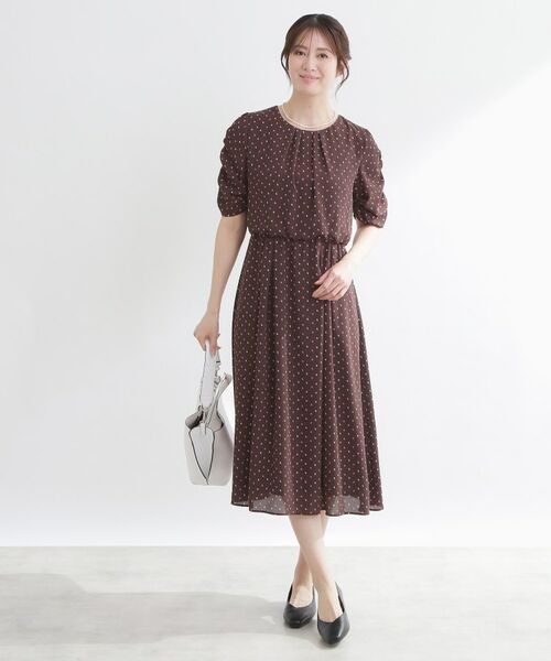 Reflect / リフレクト ミニ丈・ひざ丈ワンピース | 小紋柄ジョーゼットワンピース | 詳細7