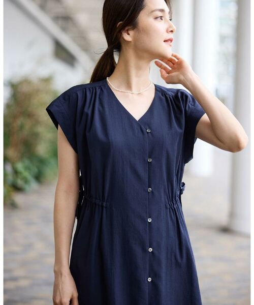 Reflect / リフレクト ロング・マキシ丈ワンピース | 【通気性あり／涼しい／マシンウォッシャブル】フロントボタンワンピース | 詳細1