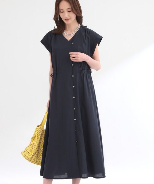 Reflect / リフレクト ロング・マキシ丈ワンピース | 【通気性あり／涼しい／マシンウォッシャブル】フロントボタンワンピース | 詳細11