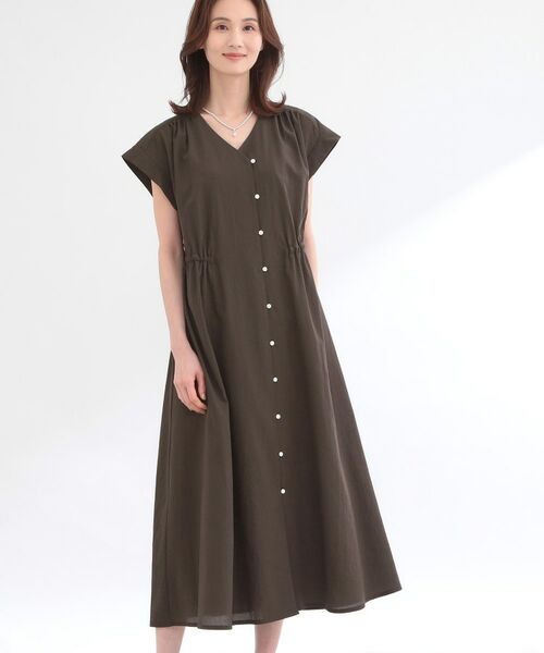 Reflect / リフレクト ロング・マキシ丈ワンピース | 【通気性あり／涼しい／マシンウォッシャブル】フロントボタンワンピース | 詳細3