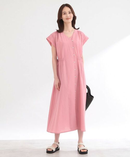 Reflect / リフレクト ロング・マキシ丈ワンピース | 【通気性あり／涼しい／マシンウォッシャブル】フロントボタンワンピース | 詳細9