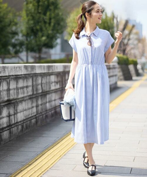 Reflect / リフレクト ロング・マキシ丈ワンピース | フレンチスリーブシャツワンピース | 詳細2