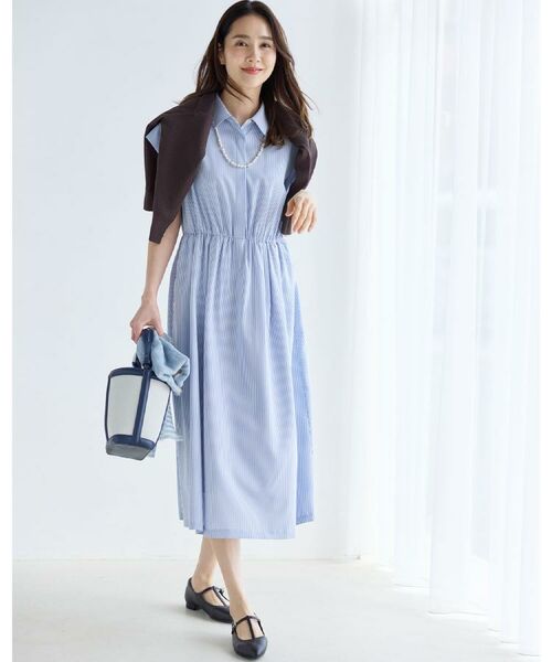 Reflect / リフレクト ロング・マキシ丈ワンピース | フレンチスリーブシャツワンピース | 詳細27