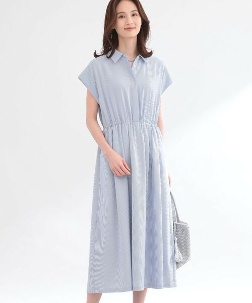 Reflect / リフレクト ロング・マキシ丈ワンピース | フレンチスリーブシャツワンピース | 詳細4