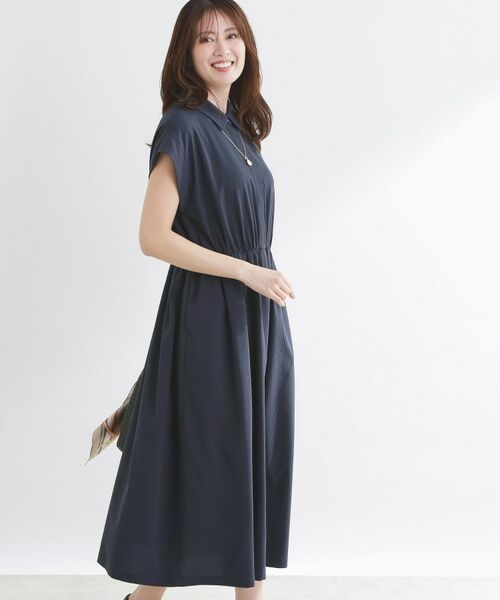 Reflect / リフレクト ロング・マキシ丈ワンピース | フレンチスリーブシャツワンピース | 詳細8