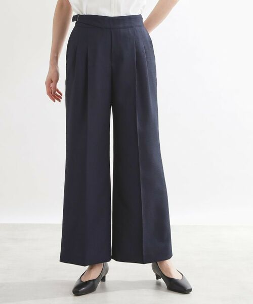 Reflect / リフレクト パンツ | グルカ風ベルトデザインワイドパンツ（ネイビー(094)）