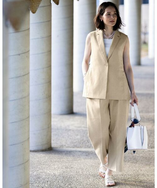 Reflect / リフレクト パンツ | 【セットアップ可】リネンライクソフトカーブパンツ | 詳細1