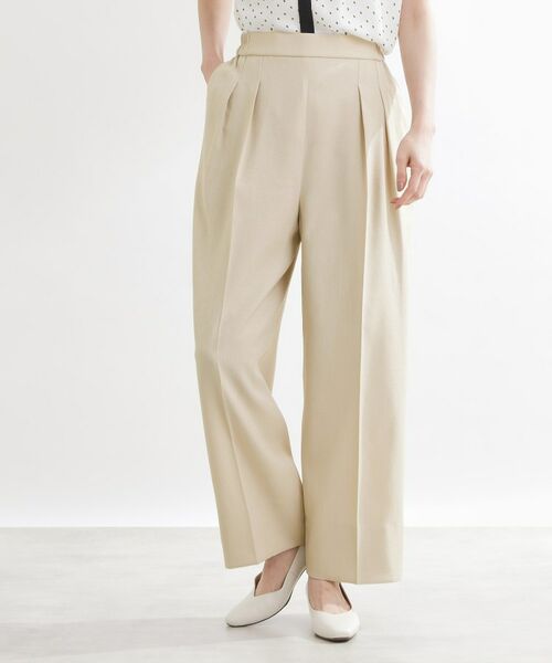 Reflect / リフレクト パンツ | 【セットアップ可】リネンライクソフトカーブパンツ（ベージュ(052)）