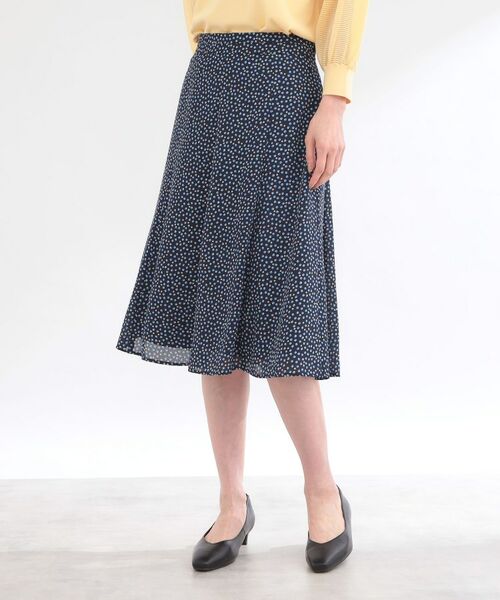 Reflect / リフレクト スカート | ウエスト切り替えフレアスカート（ネイビー(194)）