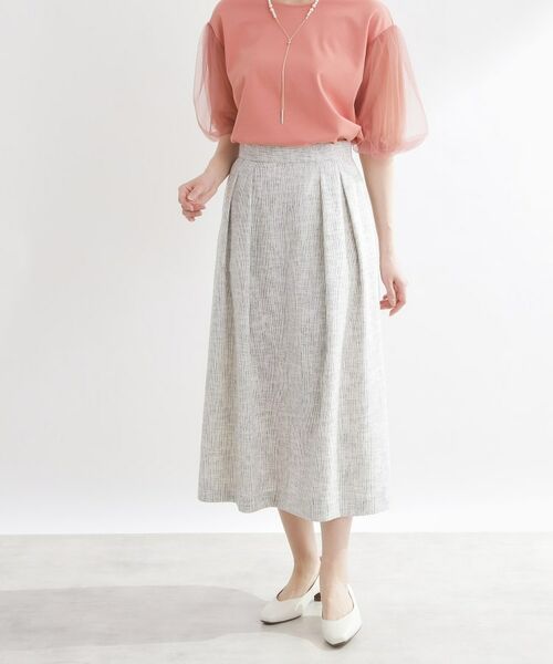 Reflect / リフレクト ロング・マキシ丈スカート | ツイードセミフレアスカート（アイボリー(404)）