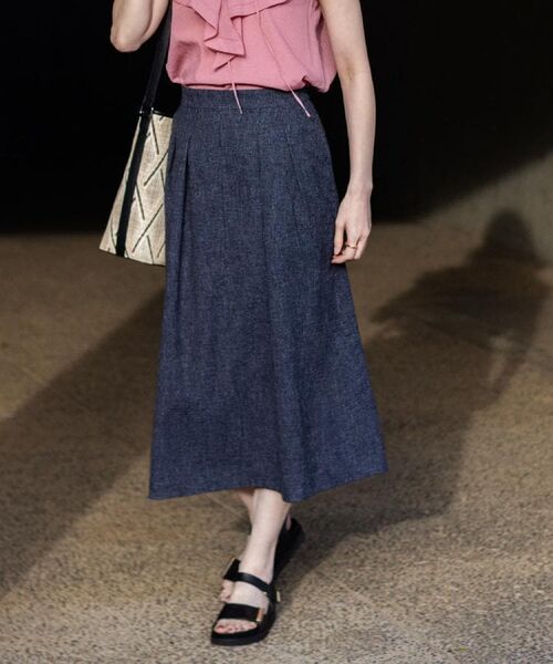 Reflect / リフレクト ロング・マキシ丈スカート | ツイードセミフレアスカート（ネイビー(494)）