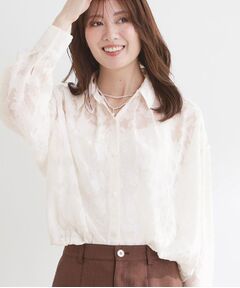 Reflect / リフレクト シャツ・ブラウス | 【選べる2柄／セットアップ可】シャツ衿シアーブラウス
