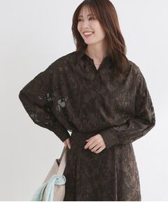 Reflect / リフレクト シャツ・ブラウス | 【選べる2柄／セットアップ可】シャツ衿シアーブラウス