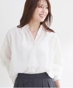 Reflect / リフレクト シャツ・ブラウス | 【選べる2柄／セットアップ可】シャツ衿シアーブラウス