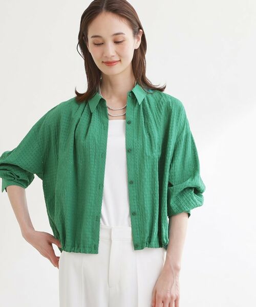 Reflect / リフレクト シャツ・ブラウス | 【選べる2柄／セットアップ可】シャツ衿シアーブラウス | 詳細1