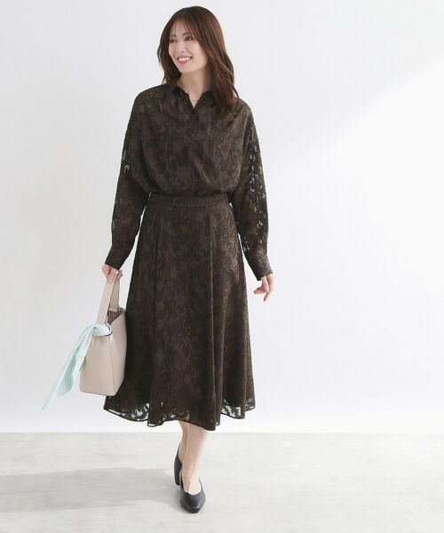 Reflect / リフレクト シャツ・ブラウス | 【選べる2柄／セットアップ可】シャツ衿シアーブラウス | 詳細12