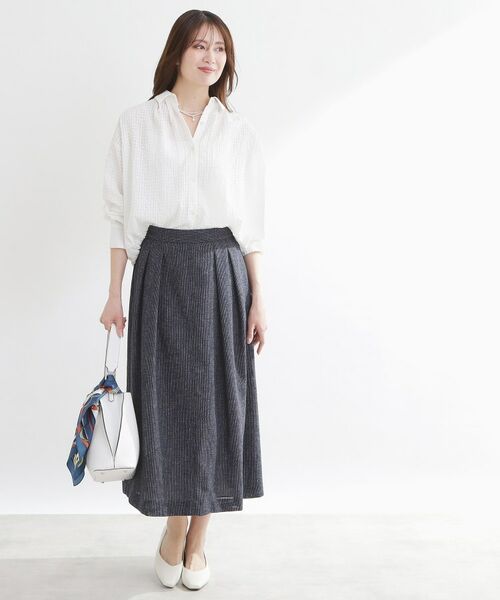 Reflect / リフレクト シャツ・ブラウス | 【選べる2柄／セットアップ可】シャツ衿シアーブラウス | 詳細16