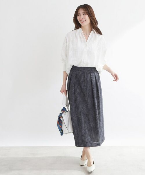 Reflect / リフレクト シャツ・ブラウス | 【選べる2柄／セットアップ可】シャツ衿シアーブラウス | 詳細17