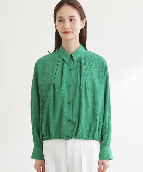 Reflect / リフレクト シャツ・ブラウス | 【選べる2柄／セットアップ可】シャツ衿シアーブラウス | 詳細19