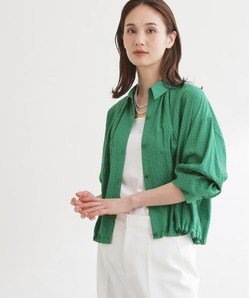 Reflect / リフレクト シャツ・ブラウス | 【選べる2柄／セットアップ可】シャツ衿シアーブラウス | 詳細2