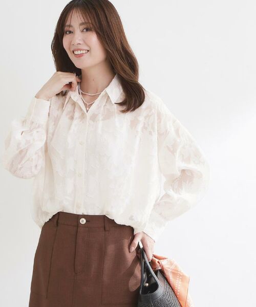 Reflect / リフレクト シャツ・ブラウス | 【選べる2柄／セットアップ可】シャツ衿シアーブラウス | 詳細25