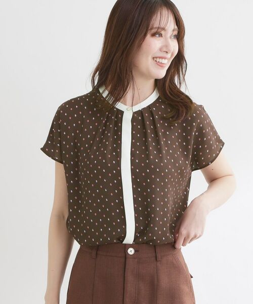 Reflect / リフレクト シャツ・ブラウス | 【通勤におすすめ◎】ジョーゼットブラウス（ブラウン(143)）