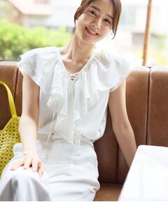 Reflect / リフレクト シャツ・ブラウス | 【通気性あり／涼しい／マシンウォッシャブル】フリルディテールブラウス