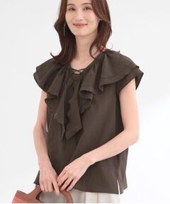 Reflect / リフレクト シャツ・ブラウス | 【通気性あり／涼しい／マシンウォッシャブル】フリルディテールブラウス