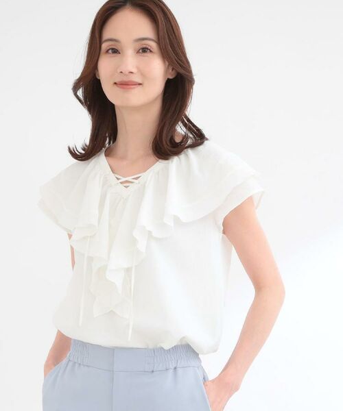 Reflect / リフレクト シャツ・ブラウス | 【通気性あり／涼しい／マシンウォッシャブル】フリルディテールブラウス | 詳細12