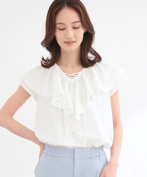 Reflect / リフレクト シャツ・ブラウス | 【通気性あり／涼しい／マシンウォッシャブル】フリルディテールブラウス | 詳細13