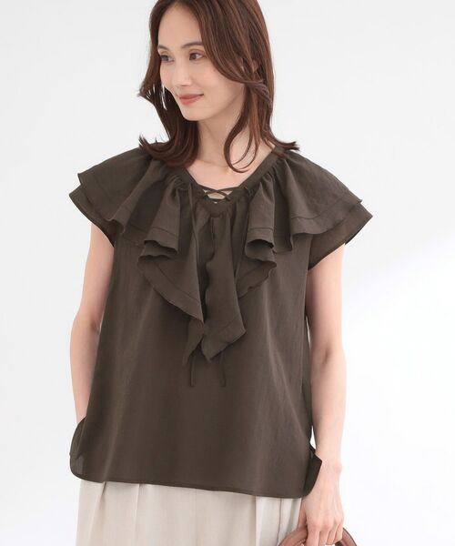 Reflect / リフレクト シャツ・ブラウス | 【通気性あり／涼しい／マシンウォッシャブル】フリルディテールブラウス | 詳細7