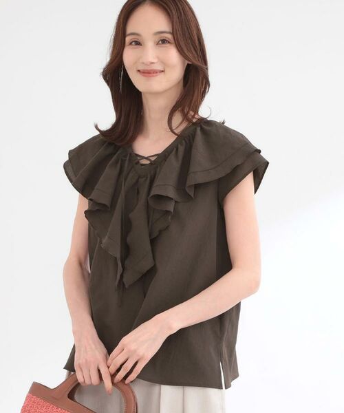 Reflect / リフレクト シャツ・ブラウス | 【通気性あり／涼しい／マシンウォッシャブル】フリルディテールブラウス | 詳細8