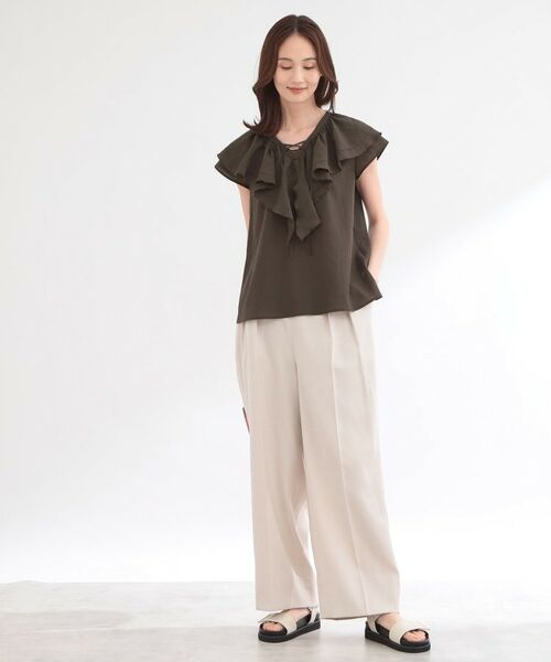 Reflect / リフレクト シャツ・ブラウス | 【通気性あり／涼しい／マシンウォッシャブル】フリルディテールブラウス | 詳細9