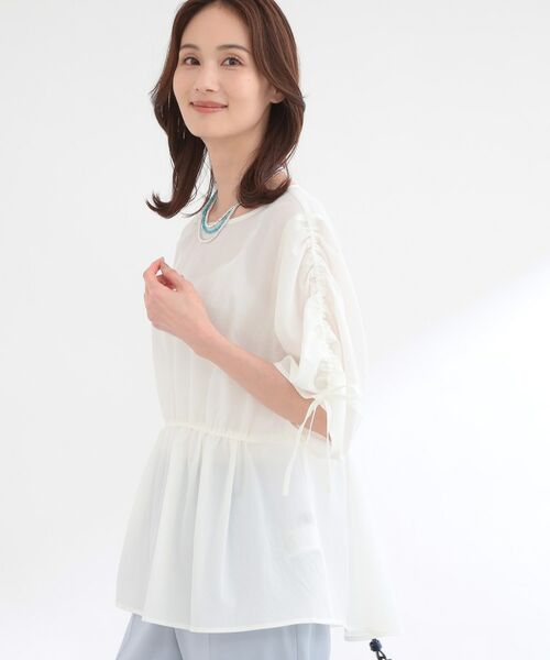 Reflect / リフレクト シャツ・ブラウス | 【通気性あり／涼しい／マシンウォッシャブル】ウエストギャザーブラウス | 詳細2