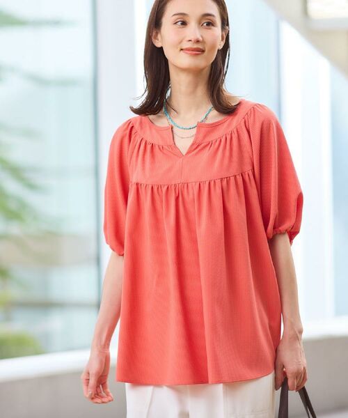 Reflect / リフレクト シャツ・ブラウス | ギャザーボリュームブラウス（オレンジ(067)）