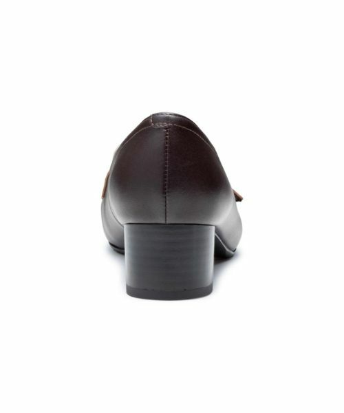REGAL / リーガル パンプス | リーガル F57R 晴雨兼用ヒールローファー ダークブラウンアイボリー パンプス | 詳細4