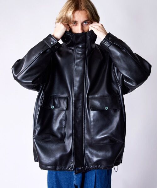 rehacer / レアセル レザーブルゾン・ジャケット | rehacer : Big Pocket Leather MT Jacket / ビッグ ポケット レザーマウンテンジャケット | 詳細10