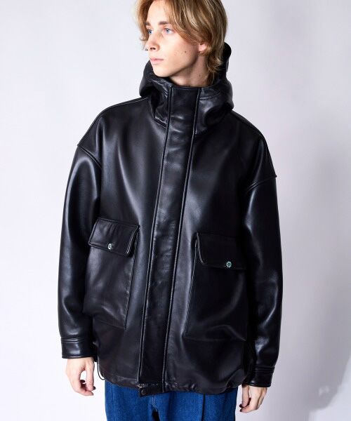 rehacer / レアセル レザーブルゾン・ジャケット | rehacer : Big Pocket Leather MT Jacket / ビッグ ポケット レザーマウンテンジャケット | 詳細11