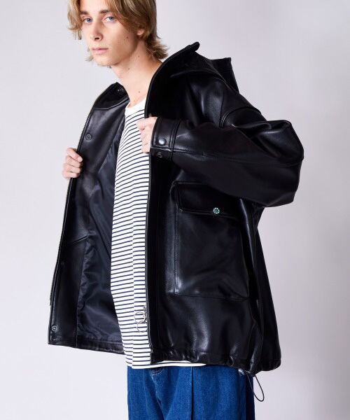 rehacer / レアセル レザーブルゾン・ジャケット | rehacer : Big Pocket Leather MT Jacket / ビッグ ポケット レザーマウンテンジャケット | 詳細13