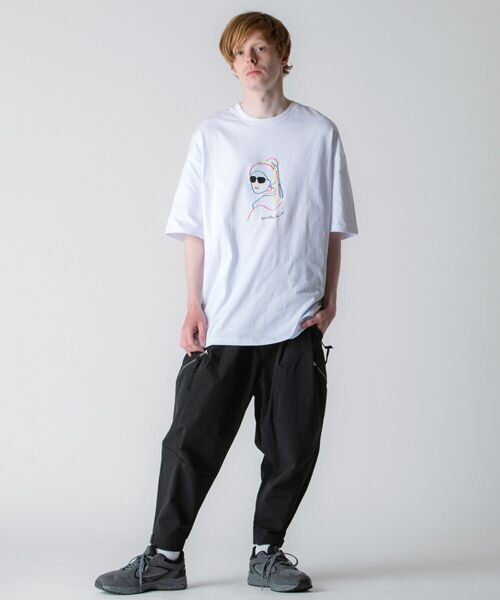 rehacer / レアセル Tシャツ | rehacer : With a Pearl Earring On Wide Loose Body / ウイズ ア パールイヤリング オン ワイドルーズボディー | 詳細1