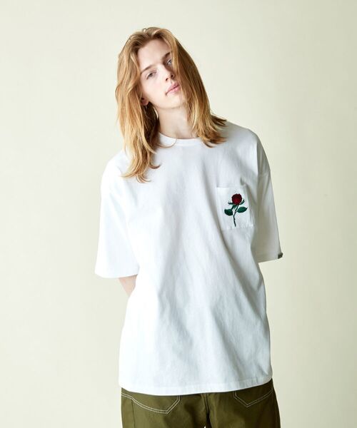 rehacer / レアセル Tシャツ | rehacer : Retro Rose Pocket CS / レトロ ローズポケット カットソー | 詳細2
