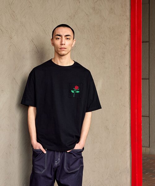rehacer / レアセル Tシャツ | rehacer : Retro Rose Pocket CS / レトロ ローズポケット カットソー | 詳細4