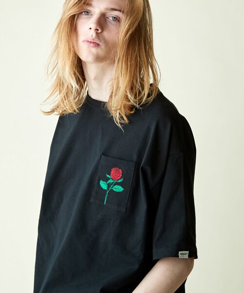rehacer / レアセル Tシャツ | rehacer : Retro Rose Pocket CS / レトロ ローズポケット カットソー | 詳細5