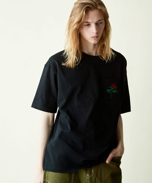 rehacer / レアセル Tシャツ | rehacer : Retro Rose Pocket CS / レトロ ローズポケット カットソー | 詳細6