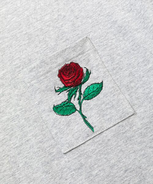 rehacer / レアセル Tシャツ | rehacer : Retro Rose Pocket CS / レトロ ローズポケット カットソー | 詳細13