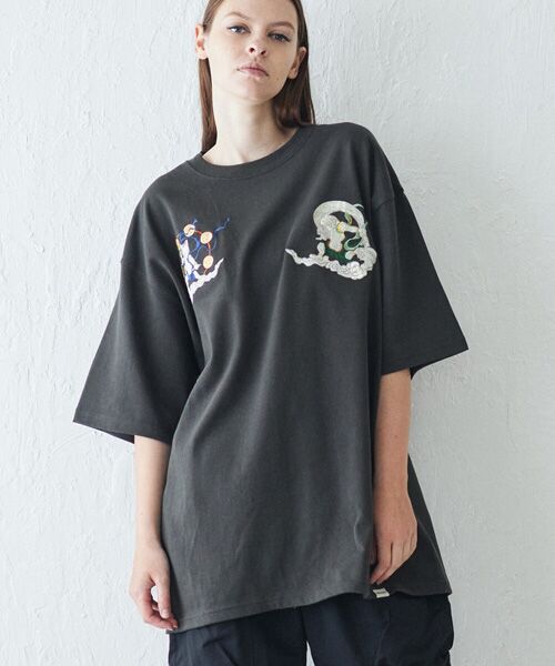 rehacer / レアセル Tシャツ | Cat Screens Wide HW CS（Ink Black）