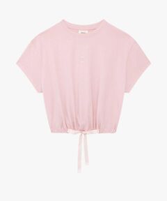 Repetto / レペット カットソー | Satin ribbon crop top